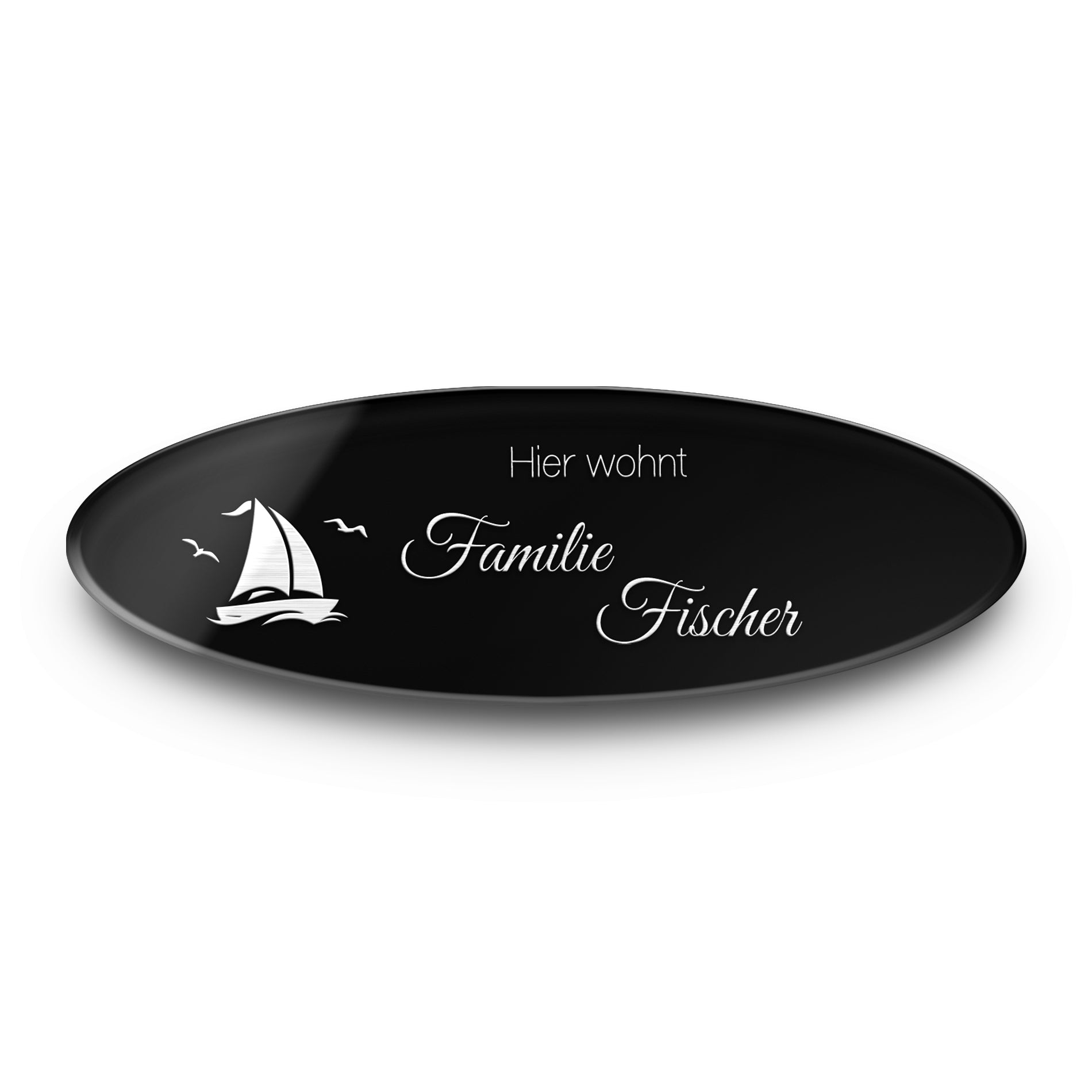 Türschild A 12x4 oval