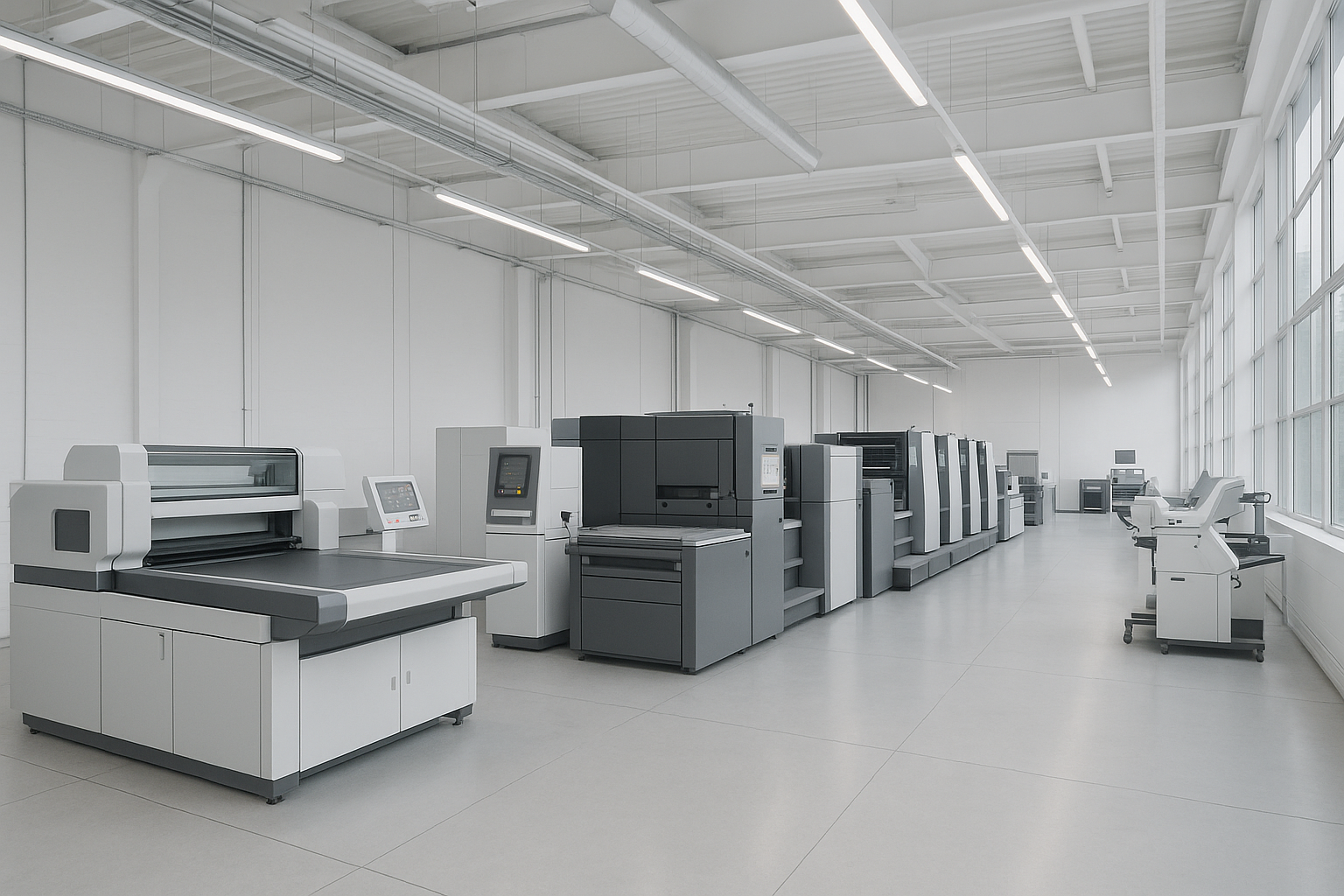 Gravur Druck Fabrick modern ohne Menschen Weitblick hell 