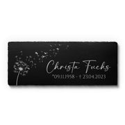 Gedenktafel Schiefer 30x11 cm schmal Foto-Gravur
