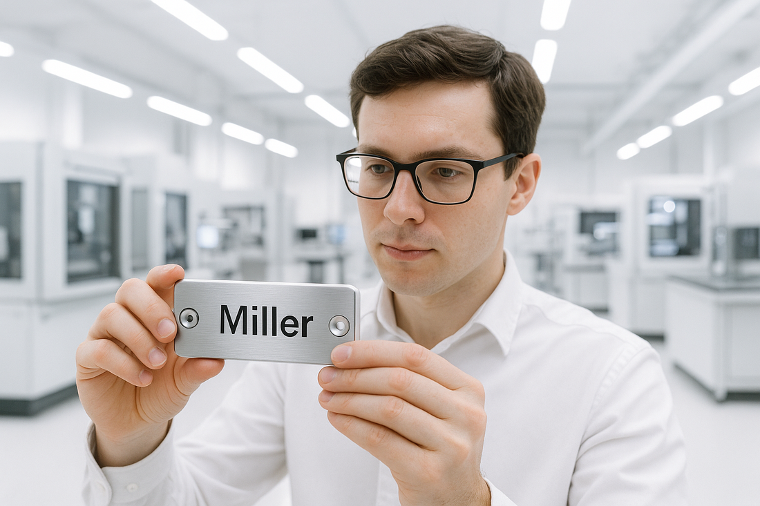 Würdest du mir dieses Bild 1:1 erstellen nur mit der Schrift Miller auf dem Klingelschild?